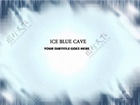 冰蓝色的洞穴ppt模板