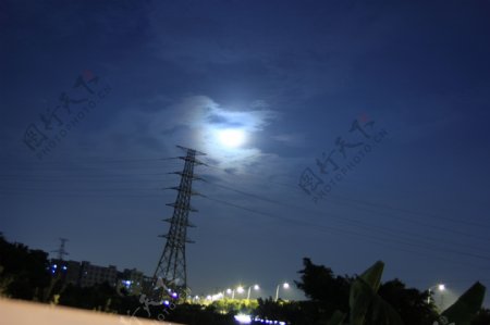 家门口夜景图片