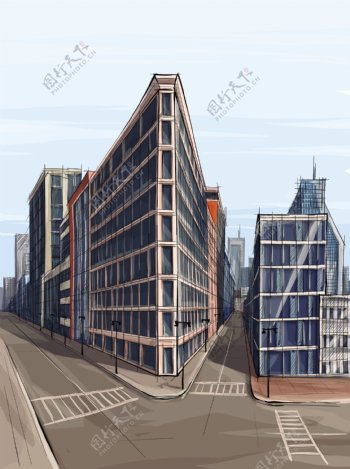 城市建筑街道图片