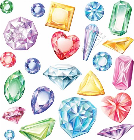彩色钻石设计EPS格式矢量素材