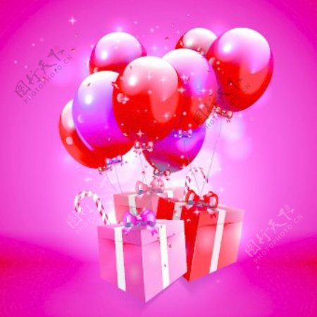 贺卡矢量10生日快乐的气球