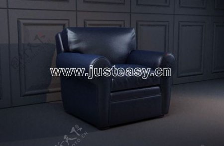 深蓝色的沙发单人沙发沙发椅布艺沙发柴