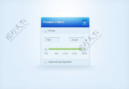 购物网站价格筛选UI设计PSD分层素材