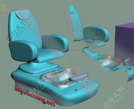 足浴躺椅3d模型家具图片素材1