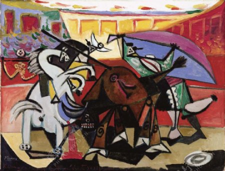 1934coursedetaureaux西班牙画家巴勃罗毕加索抽象油画人物人体油画装饰画
