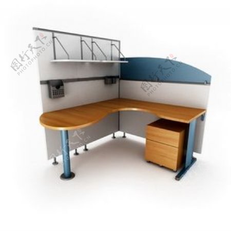 办公家具办公桌3d模型3d素材152