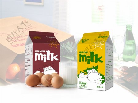 牛奶包装效果图图片