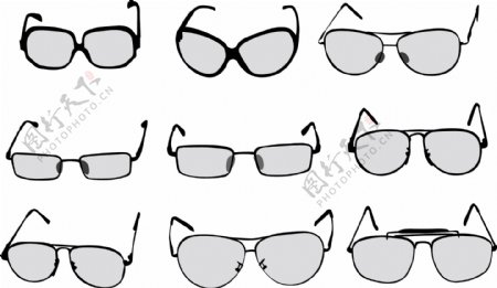 9眼镜和太阳镜向量集