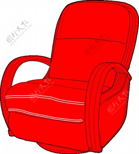 红色剪辑艺术休闲椅
