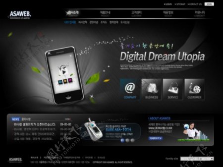 韩国手机网站首页设计PSD分层模板