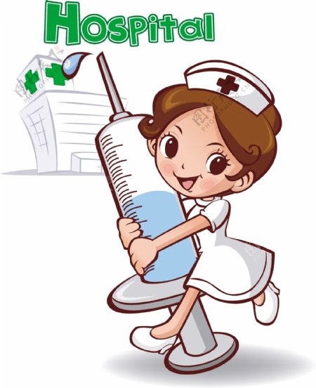 小护士卡通动漫插画图片