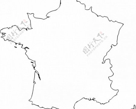 法国地图矢量插画