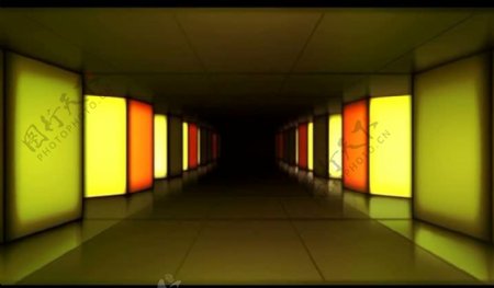 灯光走廊视频素材图片