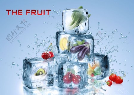 水果冰块水花冰块