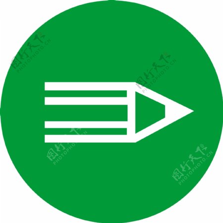 绿色背景铅笔图标