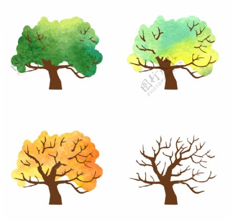 四季花纹树木图片