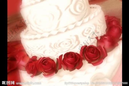 玫瑰花蛋糕视频素材
