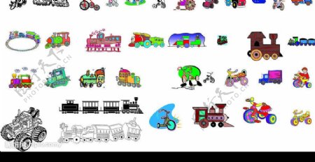 交通工具单车小孩单车汽车船货车童年火车玩具车卡通车图片