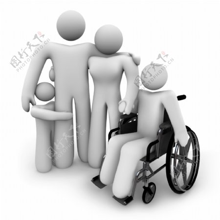 轮椅残疾人3d小人图片
