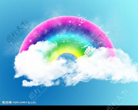 可爱彩虹云朵壁纸图片