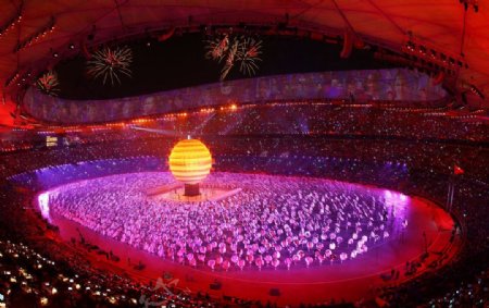 北京奥运会开幕式全景图片
