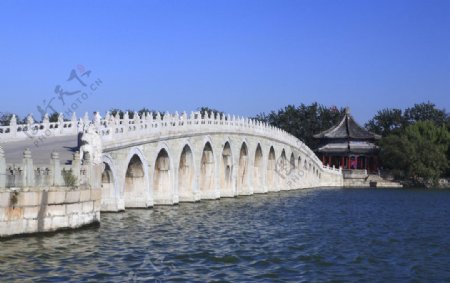 北京颐和园十七拱桥图片