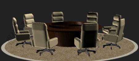 圆形会议桌组会议椅图片