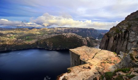 北欧风光挪威著名的布道坛岩图片