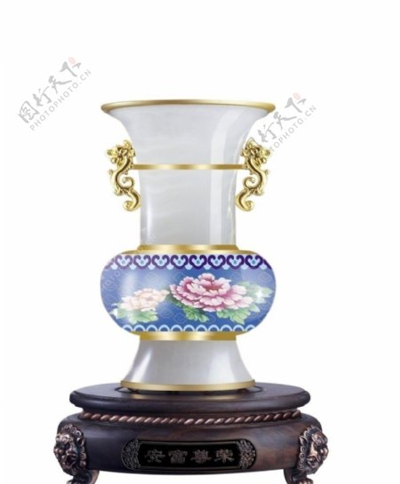 工艺品雕塑艺术品陶瓷花瓶安富尊荣图片