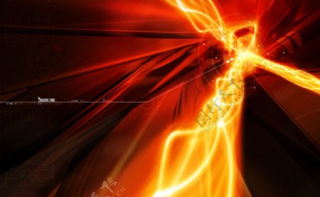 火红色抽象光芒梦幻科技空间背景图片