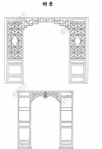 古典拱门花格图片
