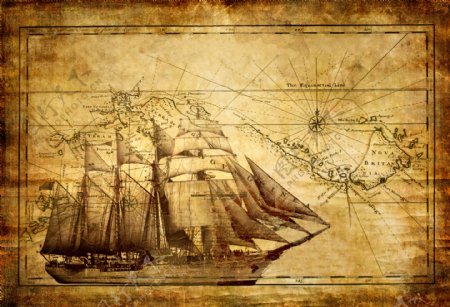 复古航海图图片