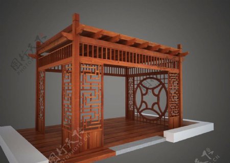 中式金钱木屋图片