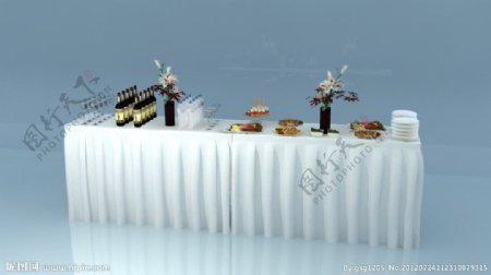 冷餐台效果模型图片