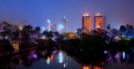 广州新城天河夜景非高清图片