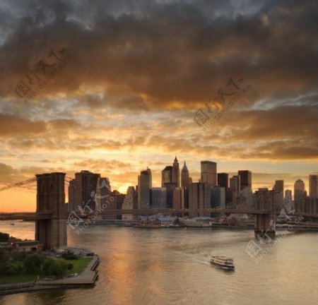 纽约曼哈顿布鲁克林大桥图片