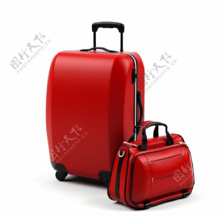 红色行李箱图片