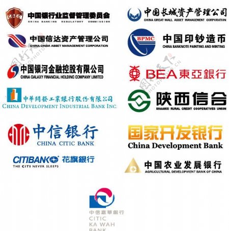 国内各个银行的logo矢量素材图片