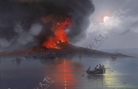 维苏威火山爆发图片