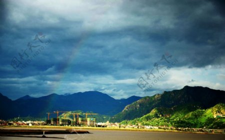 温州瓯江的彩虹图片