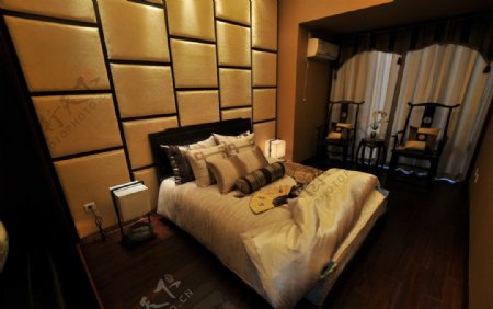 中式精装样板房卧室图片