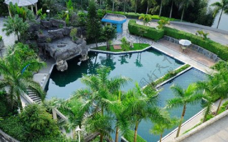 室外园林游泳池图片