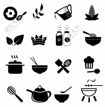 烹饪食材小图标图片