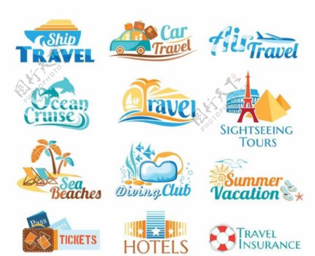夏季旅游海边旅行图标图片