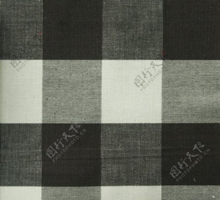 纺织品黑白格子面料图片