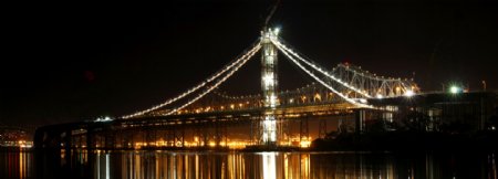 夜晚大桥全景图片