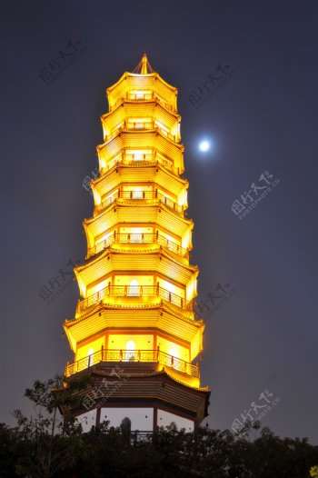 广州赤岗塔夜景图片