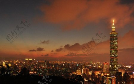 台北黄昏景色图片