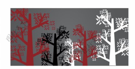 抽象树木树枝装饰纹样图片