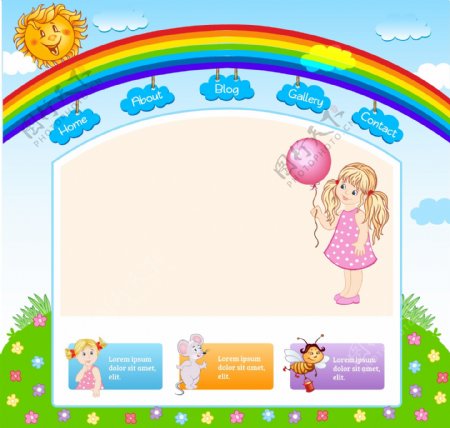儿童彩虹背景图片